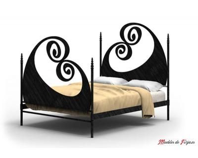 Cama con Piecera y Muros Olas